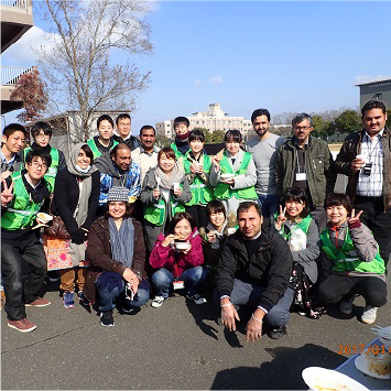 Cookout training with student disaster prevention leaders Organization faculty